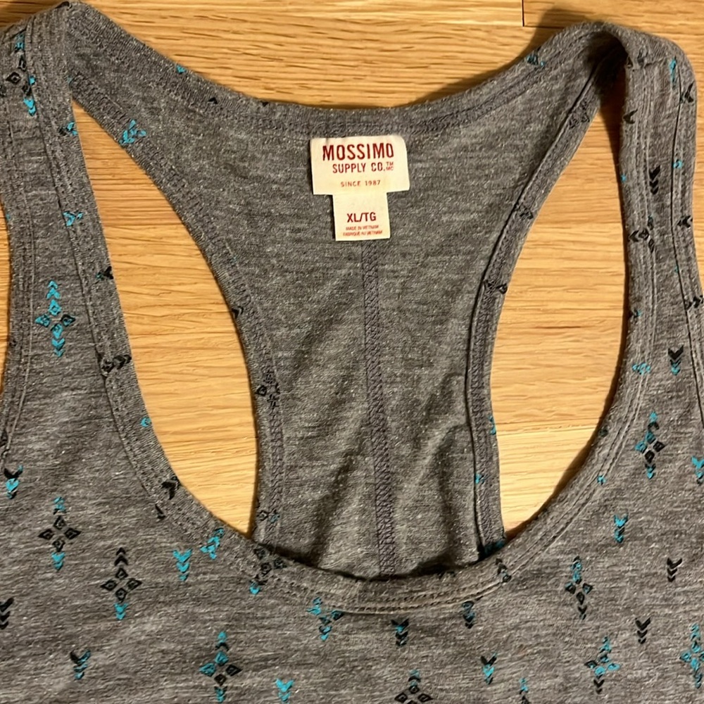 Grey Tribal Patterned Racerback Tank - Picture 2 of 3